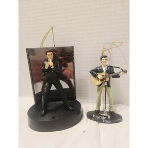 Elvis Presley 2 Christmas Ornament Holiday Decor Plastic Figure Collectible